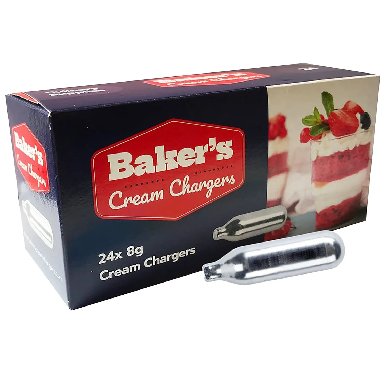 Cream Chargers by Bakers       (Pack of 24) Made in Europe