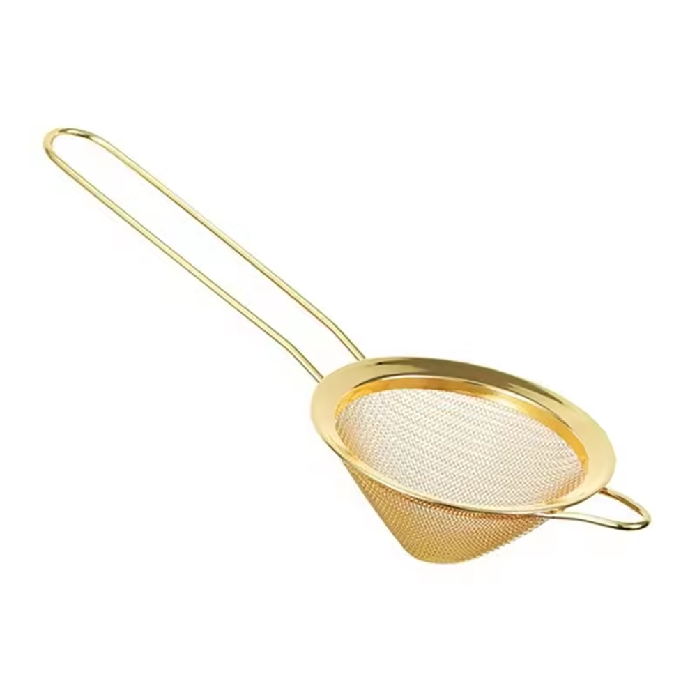 Stainless Steel Conical Mesh Cocktail Strainer - 85mm - Gold Coloured